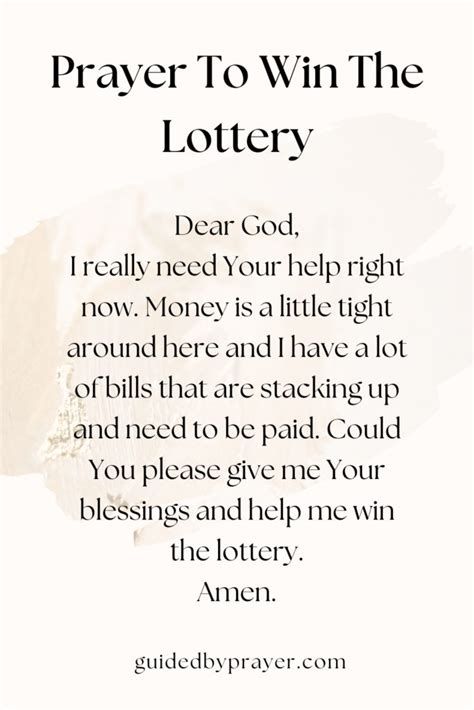 prayer to win the lottery